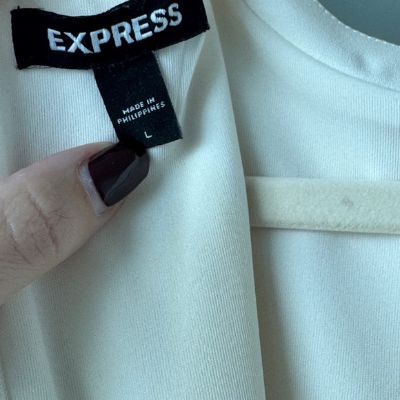 EXPRESS size L Cap Sleeve Midi Sheath Dress in CREAM - Picture 4 of 4